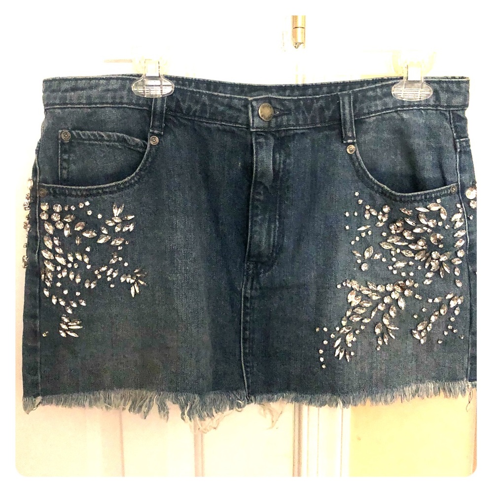 BNWOT FREE PEOPLE rhinestone mini skirt